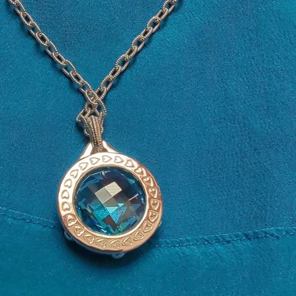 Judith Ripka Sky Blue Crystal with white sapphires 925